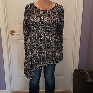 Asymmetrical long sleeve top